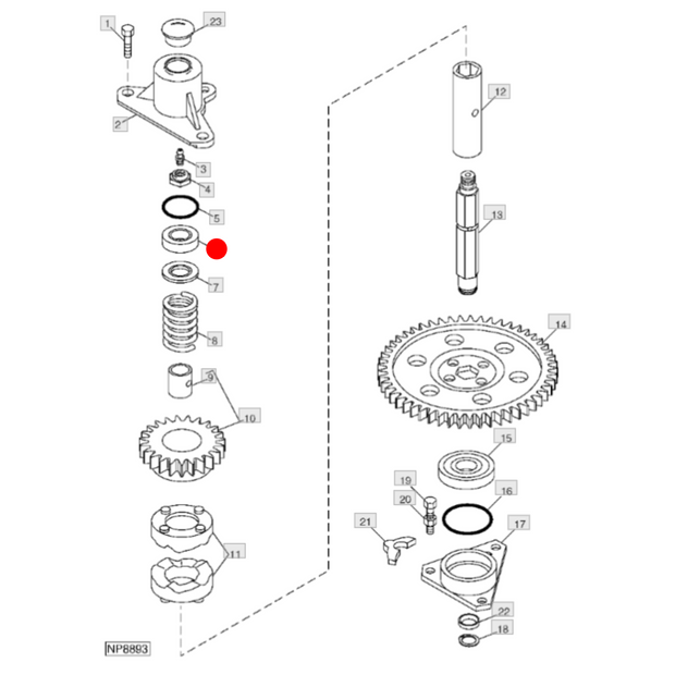 Top Idler Slip Clutch Shaft Bearing
