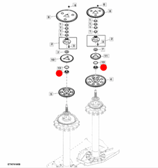 Upper Drum Bearing and Cabinet Gear Train